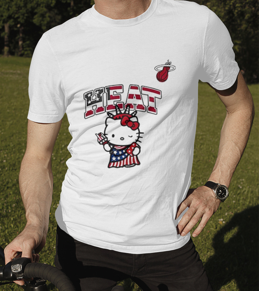 Hello Kitty Miami Heat Independence Day Celebration 1776 T-Shirt