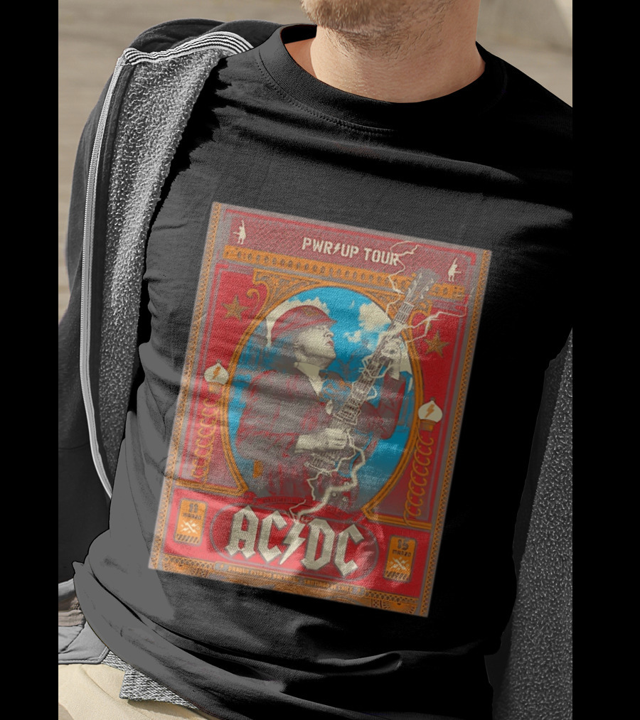 PWR Up Tour ACDC Parque Estadio Nacional Santiago De Chile Marzo 2020 T-Shirt