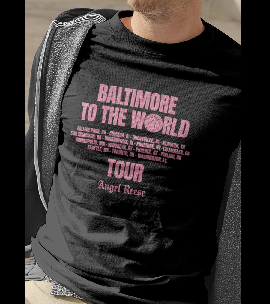 Baltimore To The World Tour Angel Reese Chicago Sky T-Shirt