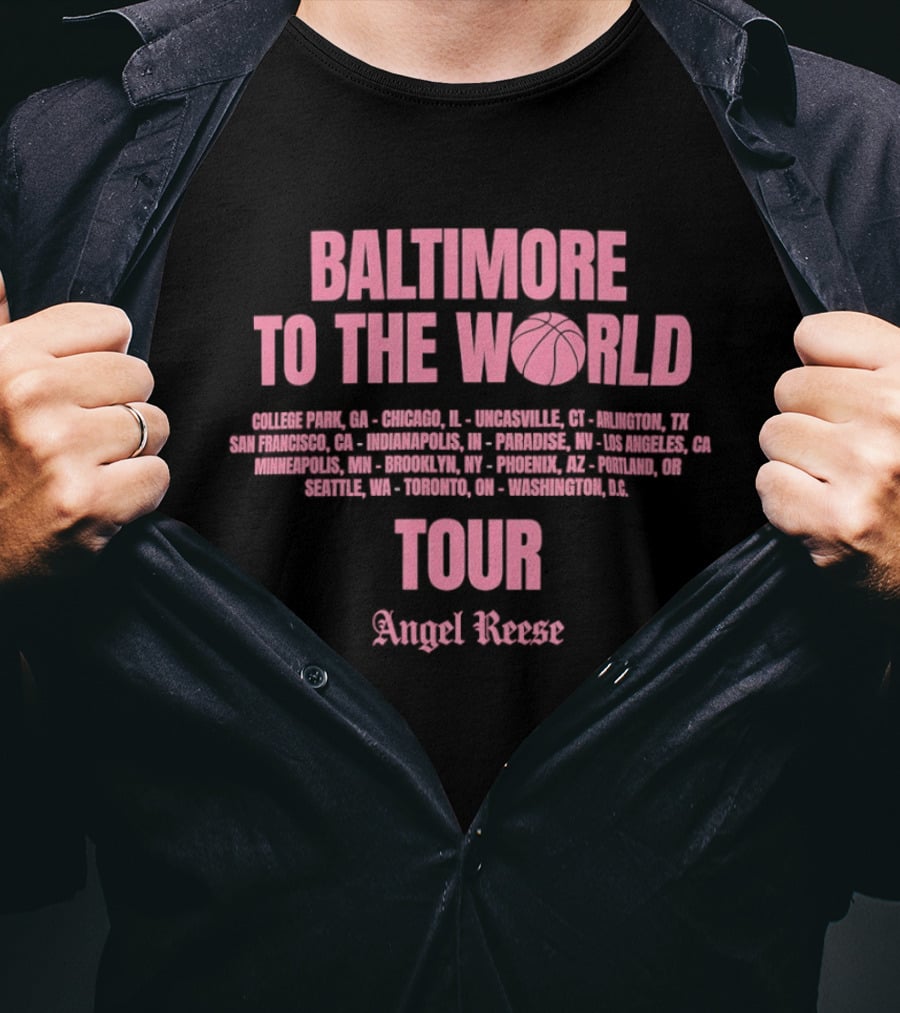 Baltimore To The World Tour Angel Reese Chicago Sky T-Shirt