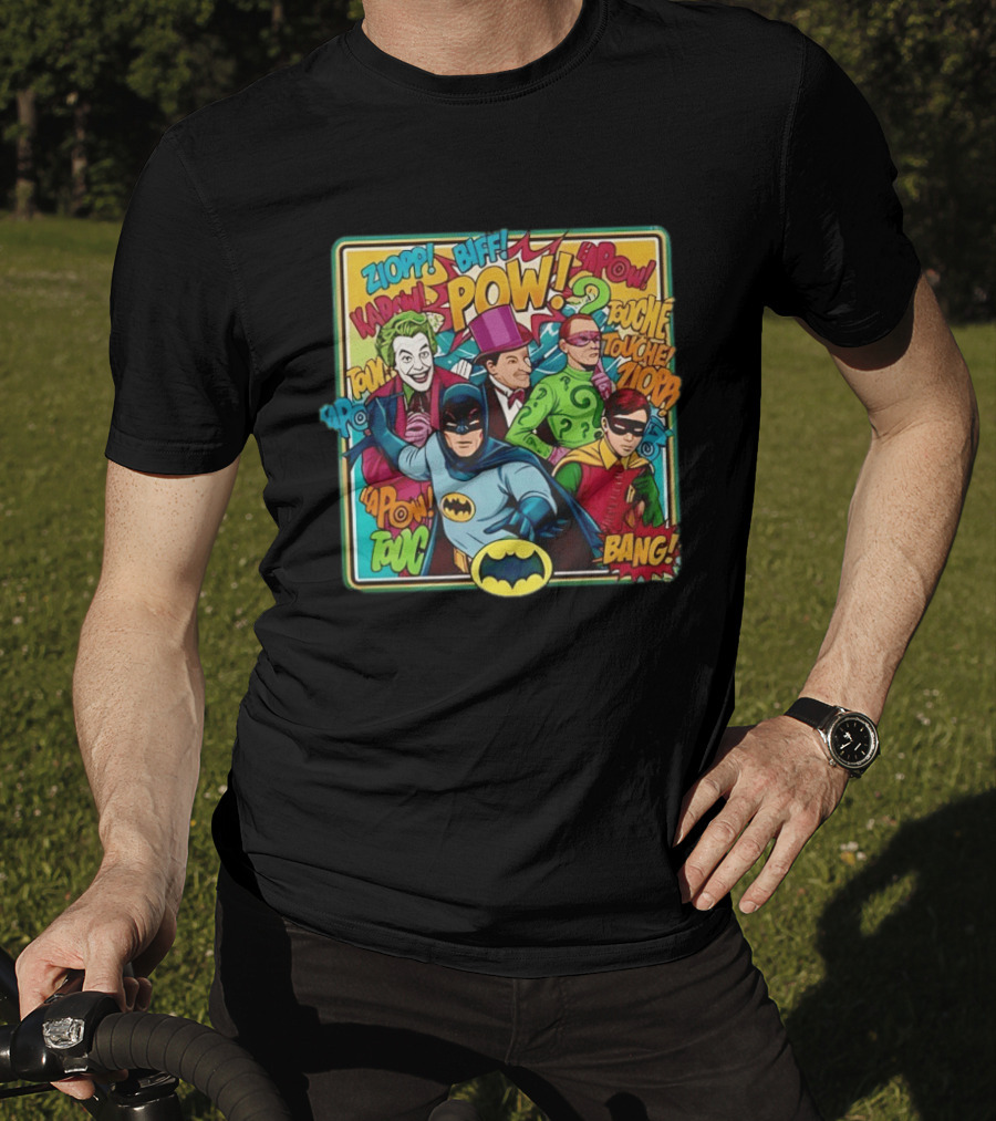 Batman Holy 50 Years POW BANG Joker Riddler Robin Comic T-Shirt