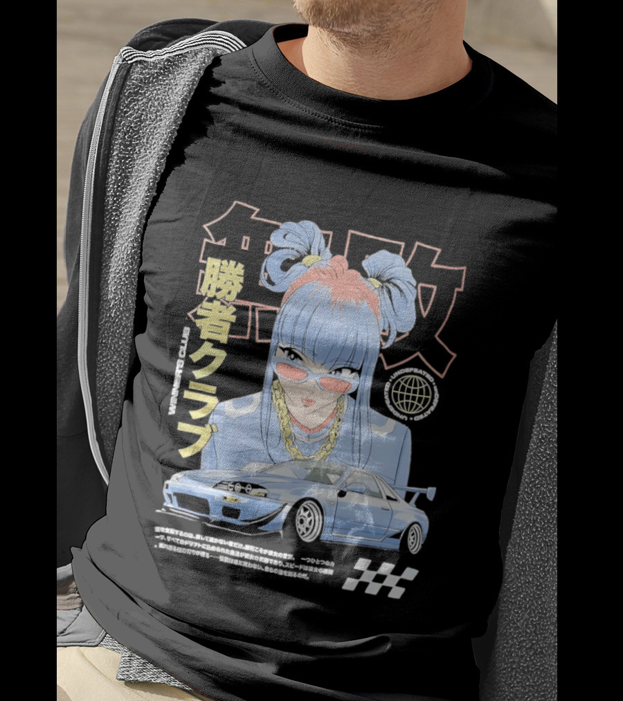Piko Chan Nissan Skyline GT R Racing Club Anime Style Undefeated Winners T-Shirt