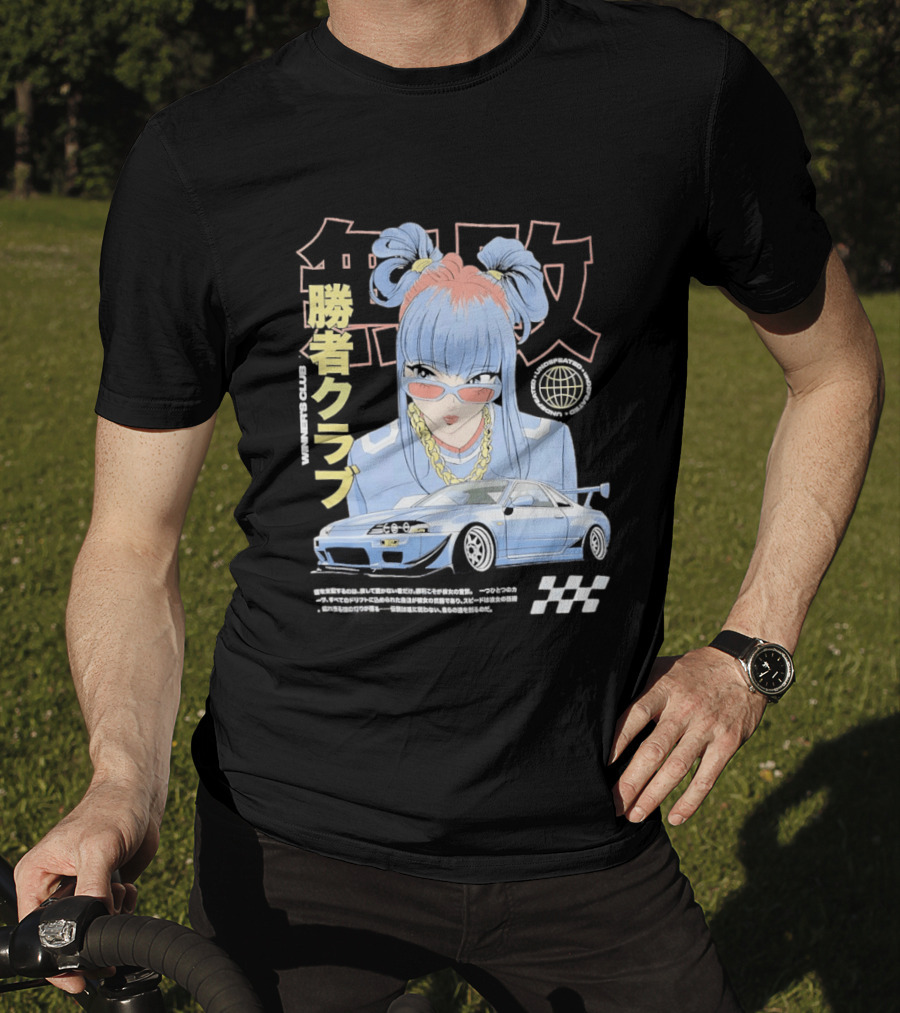 Piko Chan Nissan Skyline GT R Racing Club Anime Style Undefeated Winners T-Shirt