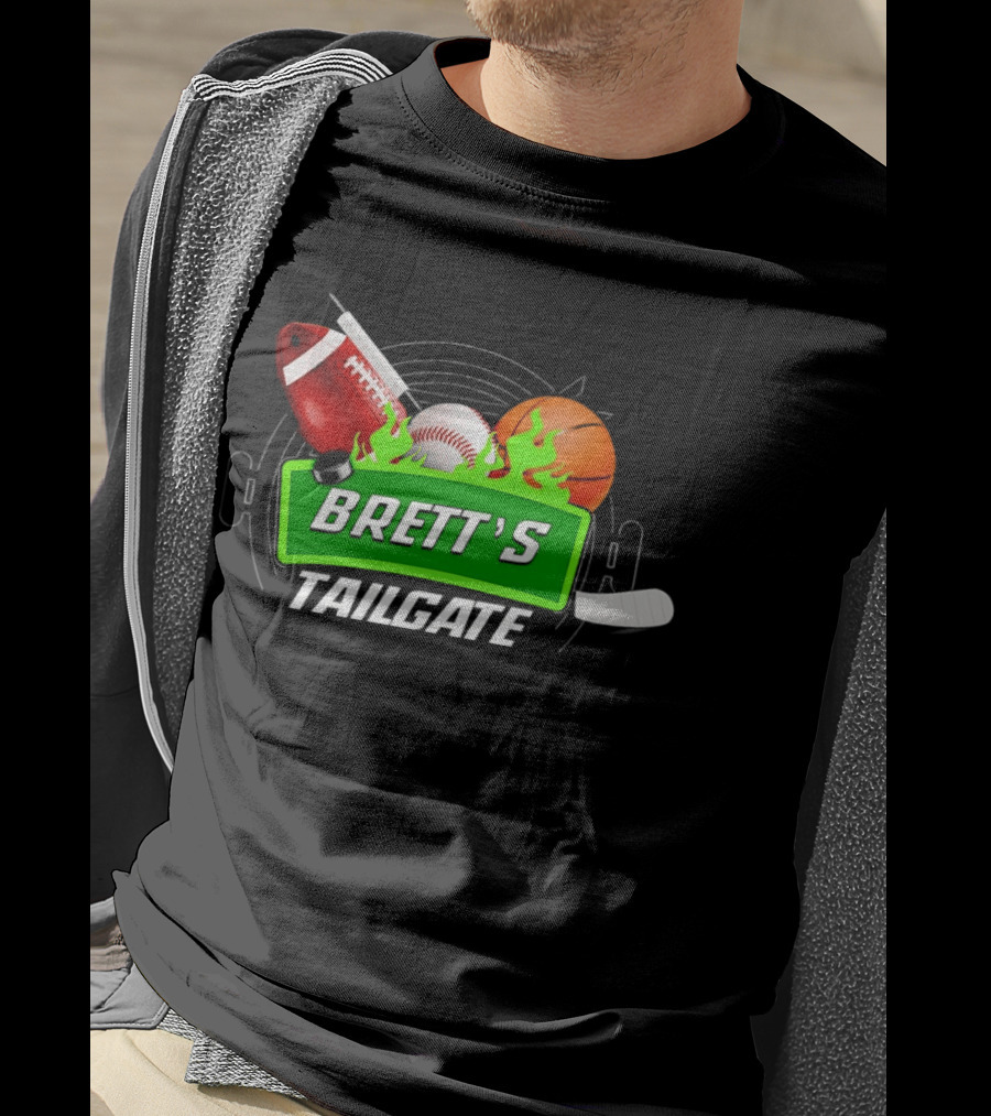 Brett's Tailgate Football Baseball Basketball Hockey Sports T-Shirt