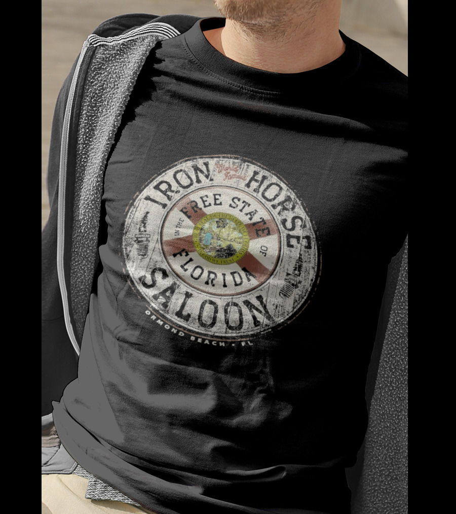 World Famous Iron Horse Saloon Free State Florida Flag T-Shirt