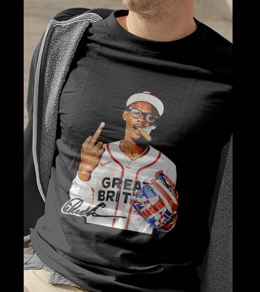 Jazz Chisholm Jr Great Britain Jersey Smoking Middle Finger Signature T-Shirt