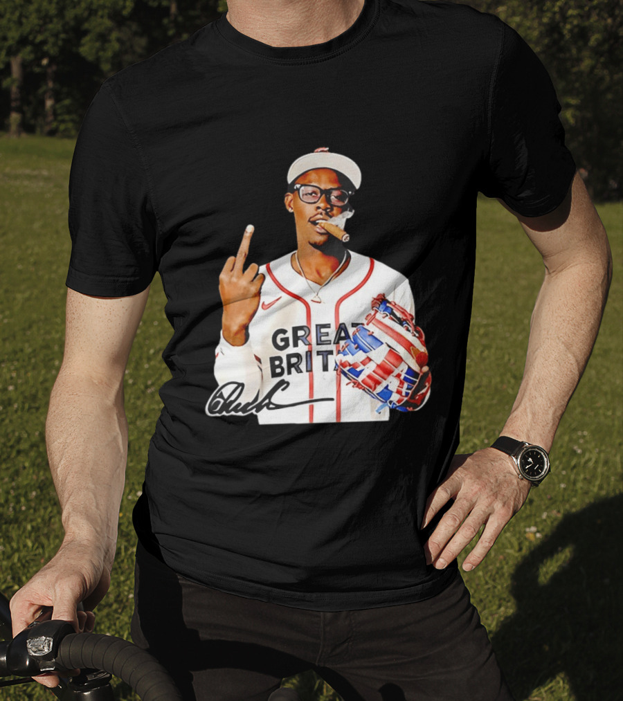 Jazz Chisholm Jr Great Britain Jersey Smoking Middle Finger Signature T-Shirt