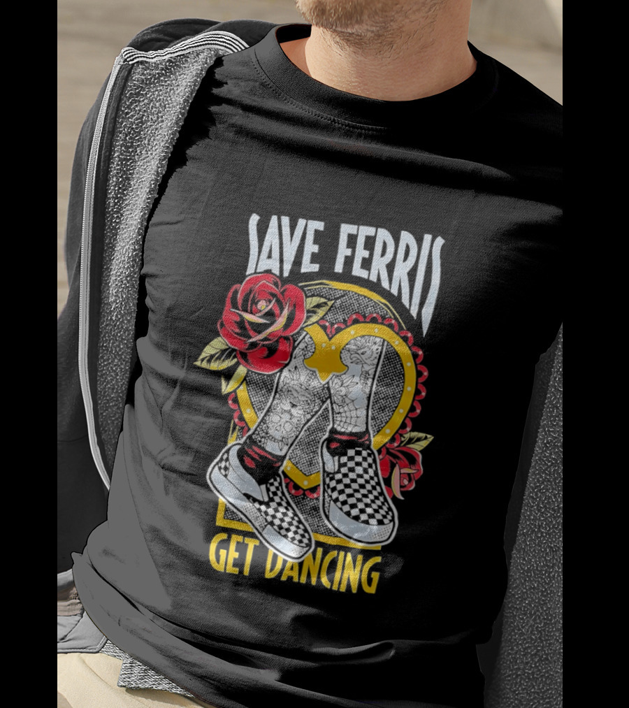 Save Ferris Get Dancing Checkered Shoes Rose T-Shirt