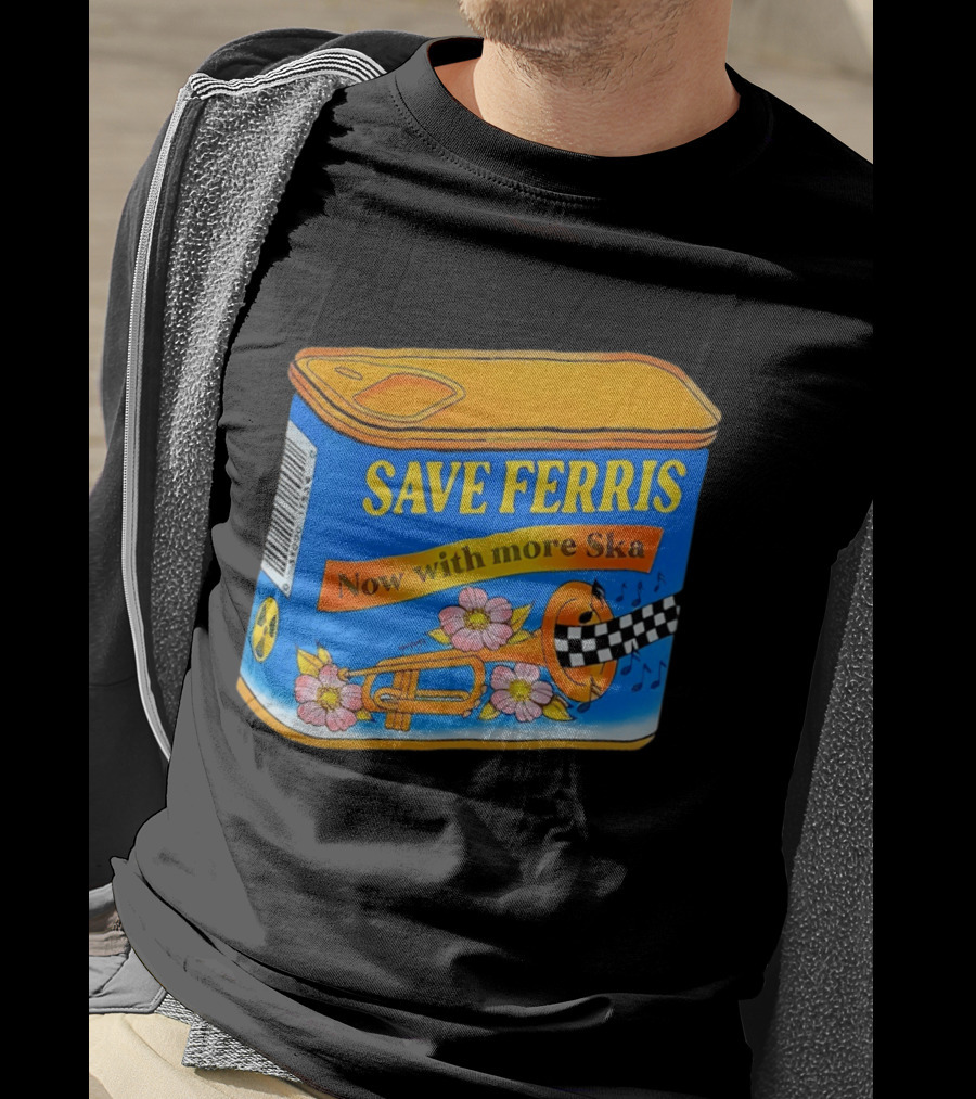 Save Ferris Now With More Ska Trombone Flowers Checkered Banner T-Shirt