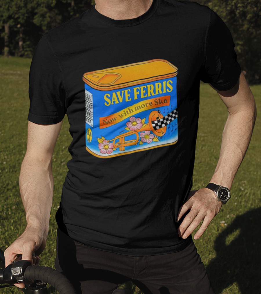 Save Ferris Now With More Ska Trombone Flowers Checkered Banner T-Shirt