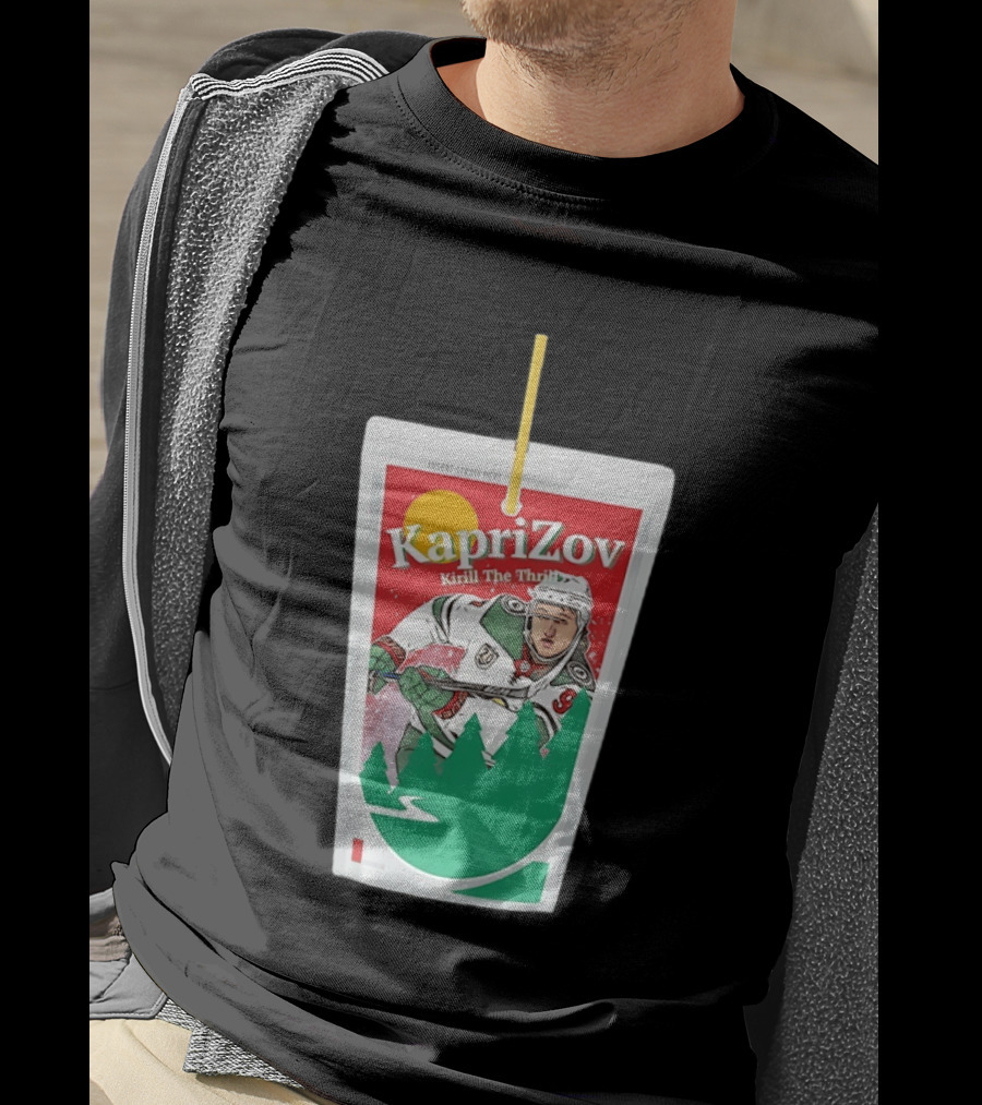 Kaprizov Kirill The Thrill Minnesota Wild Juice Box Hockey T-Shirt