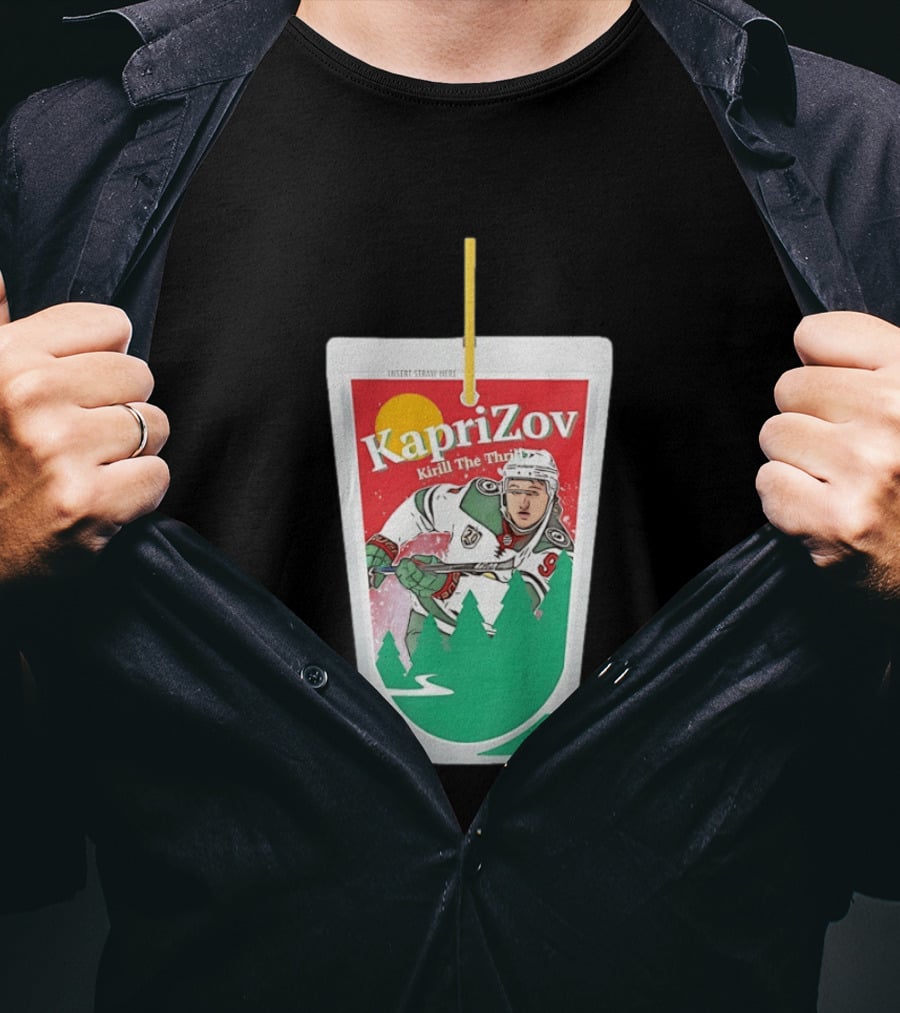 Kaprizov Kirill The Thrill Minnesota Wild Juice Box Hockey T-Shirt