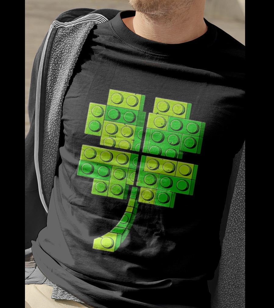 Shamrock Building Blocks Clover St Patrick's Day T-Shirt