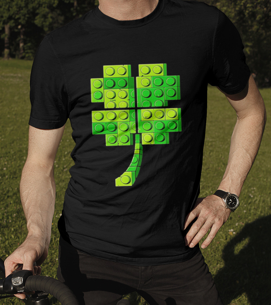 Shamrock Building Blocks Clover St Patrick's Day T-Shirt