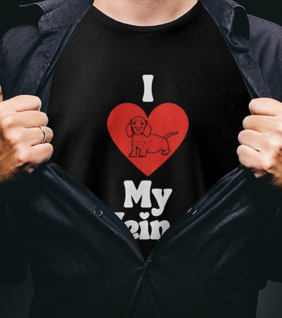 I Heart My Weiner Dachshund Love T-Shirt