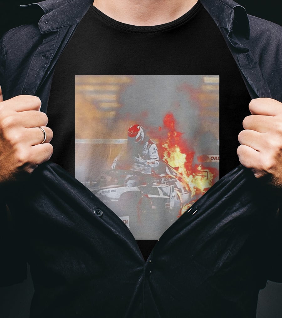 Kimi Raikkonen F1 Fire Escape Orlen Racing Moment T-Shirt