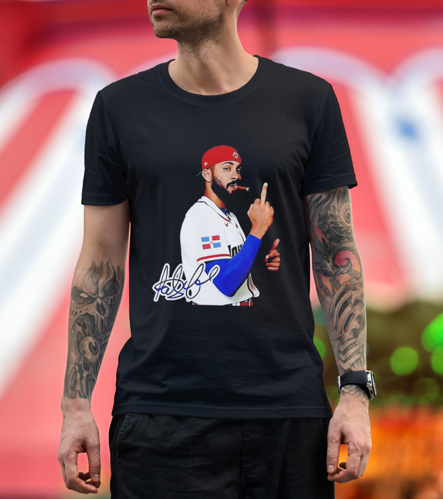 Fernando Tatis Jr San Diego Padres Smoking Middle Finger Dominican Jersey T-Shirt