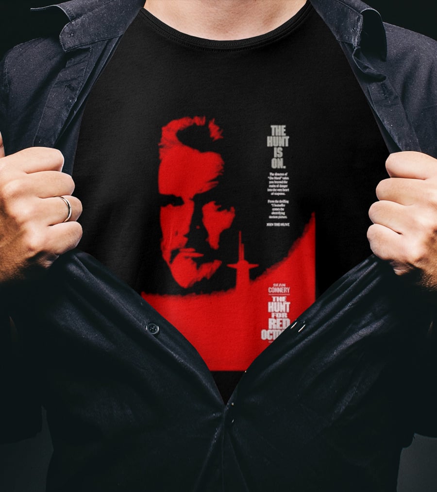 The Hunt Is On For The Hunt For Red October 1990 Movie Sean Connery Alec Baldwin T-Shirt