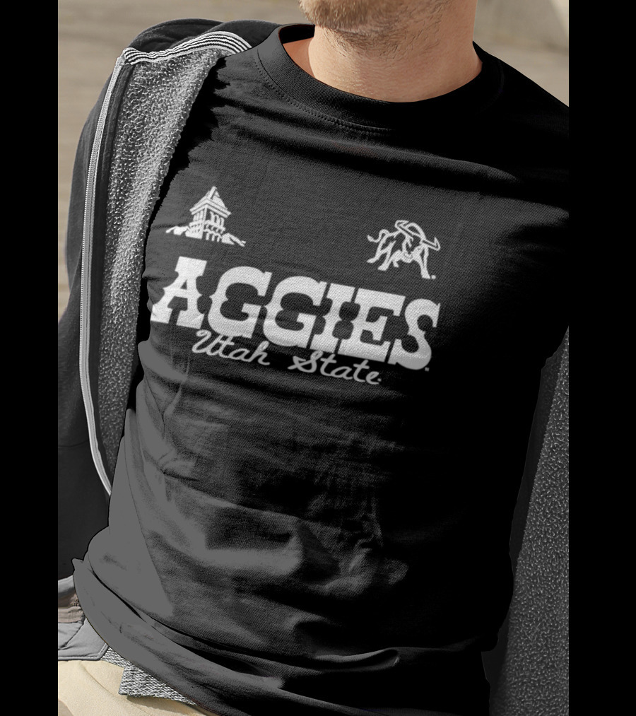 Utah State Aggies University Tower Bull T-Shirt