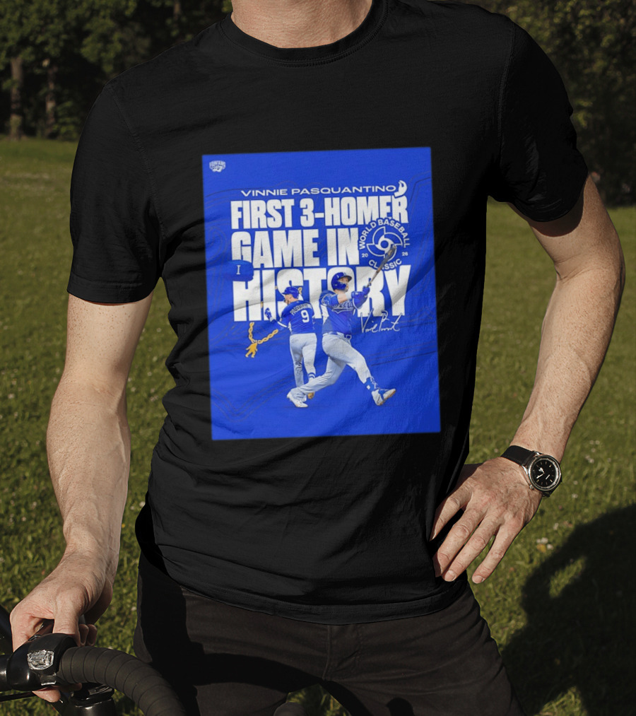 Vinnie Pasquantino First 3 Homer Game World Baseball Classic 2026 History T-Shirt