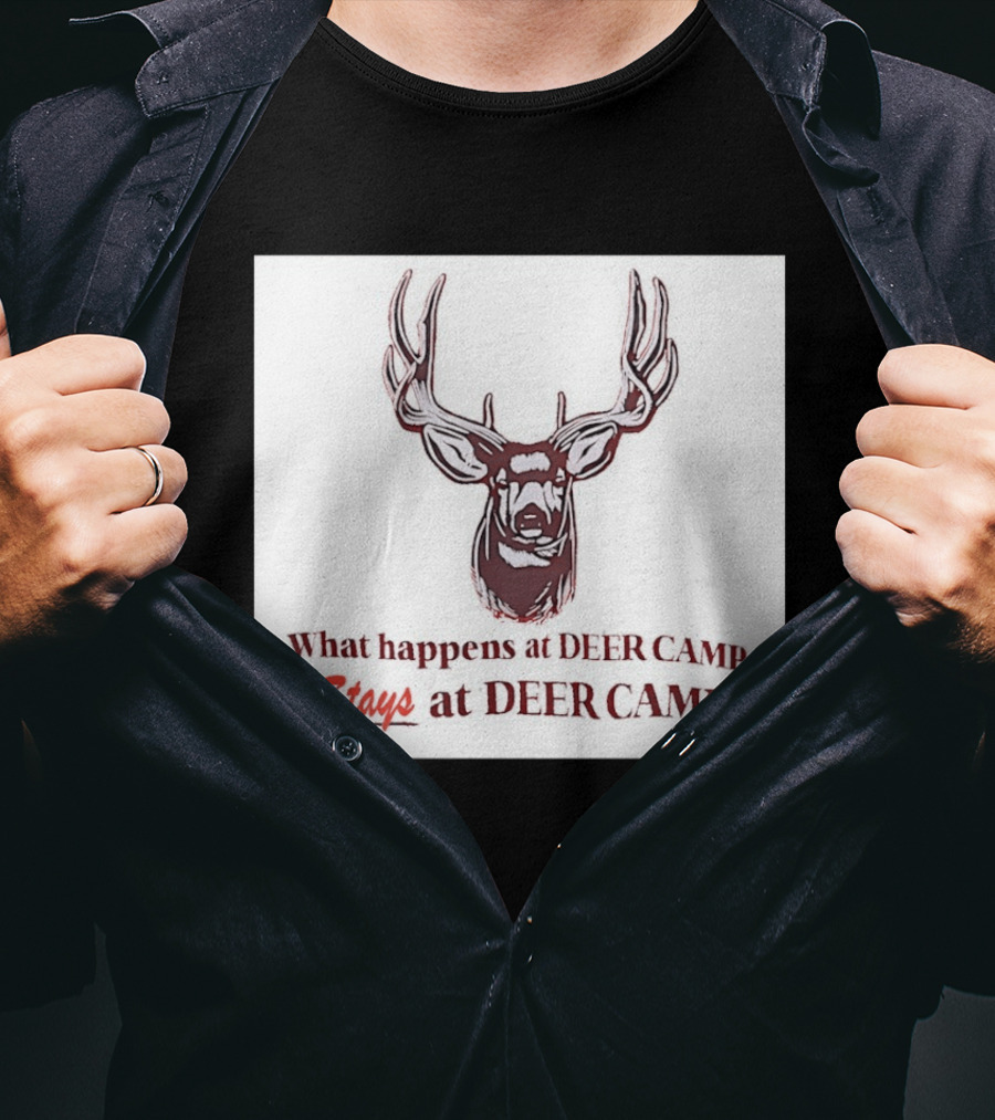 What Happens At Deer Camp Stays At Deer Camp Deer Head T-Shirt