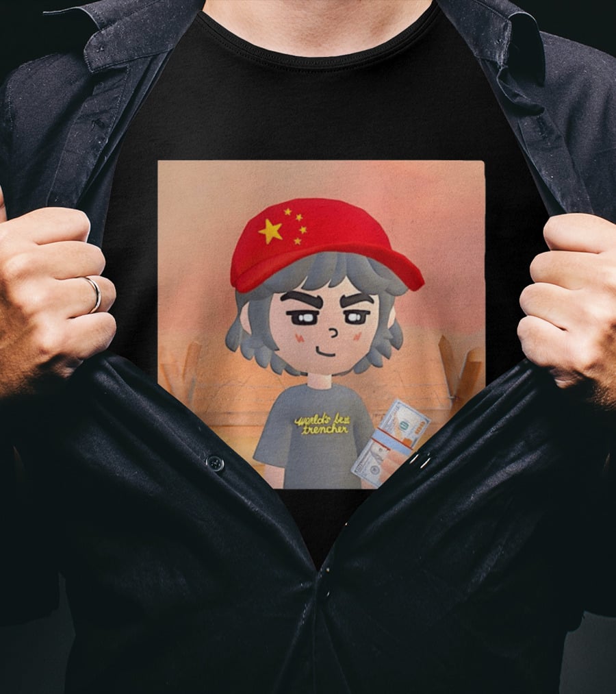 World's Best Trencher China Play Together Red Star Cap Cartoon T-Shirt