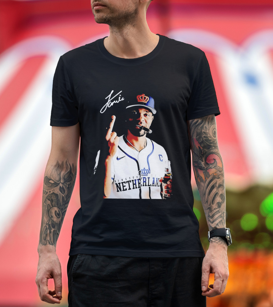 Xander Bogaerts Netherlands Baseball Smoking Gesture Middle Finger T-Shirt
