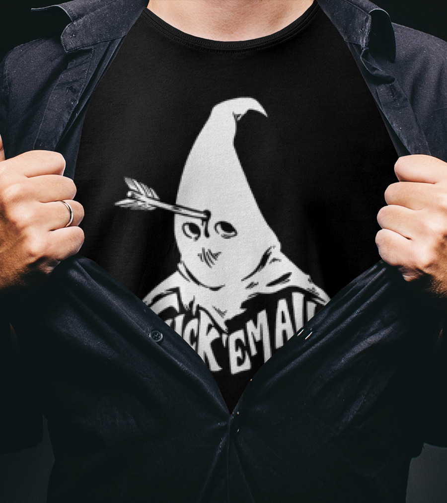 Roguescreenprint Fuck Em All Pointy Hooded Figure Arrow T-Shirt