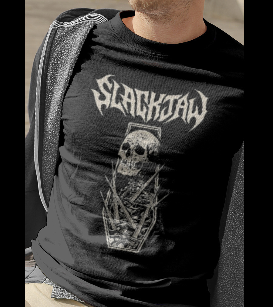 Slackjaw Skull And Coffin Design T-Shirt