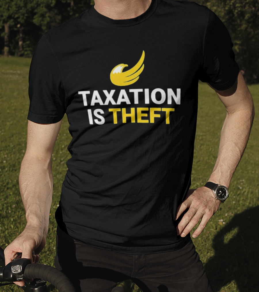 Taxation Is Theft Yellow Winged Icon T-Shirt