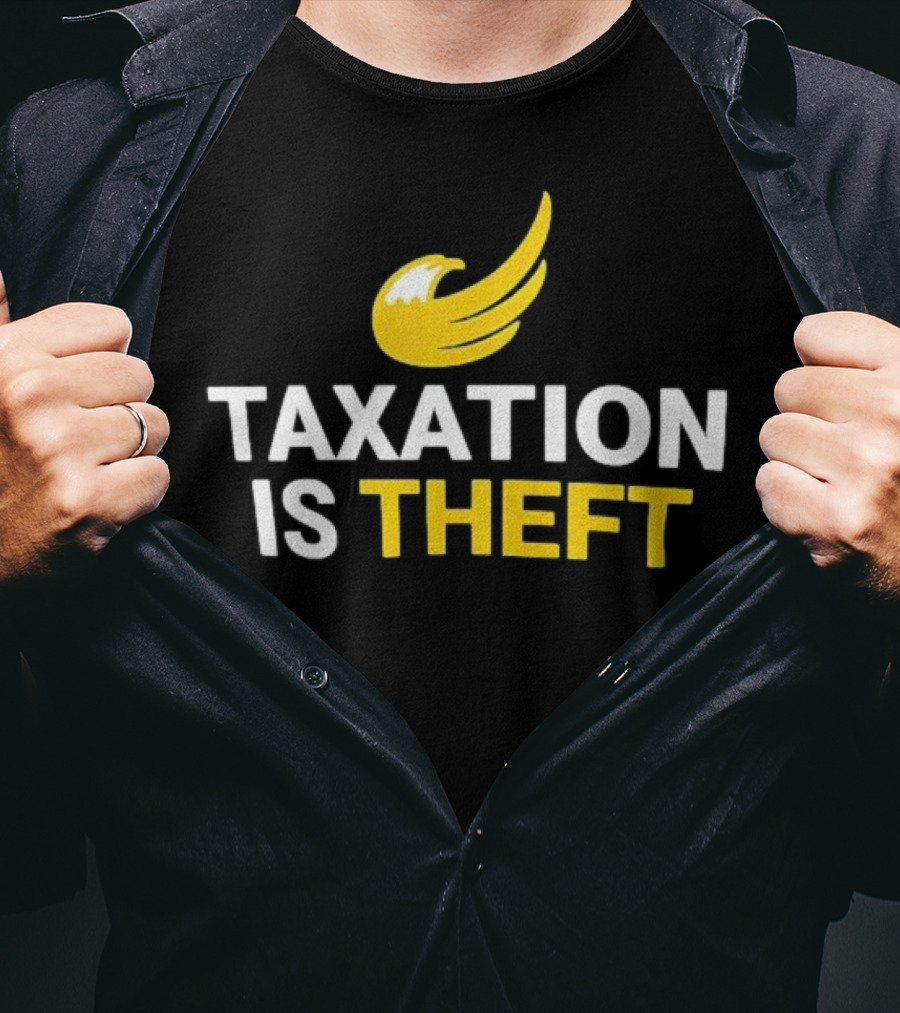 Taxation Is Theft Yellow Winged Icon T-Shirt