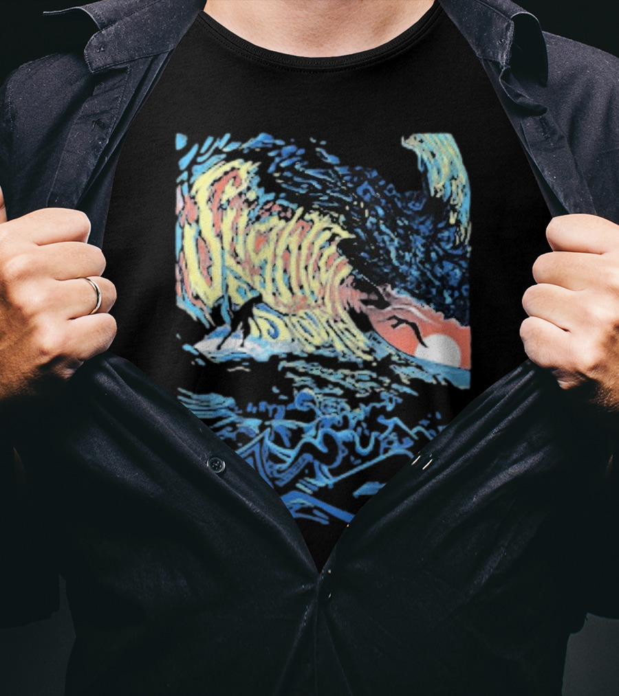 Slightly Stoopid Alders Surf Wave Sunset Sailboat Ocean Surfing T-Shirt