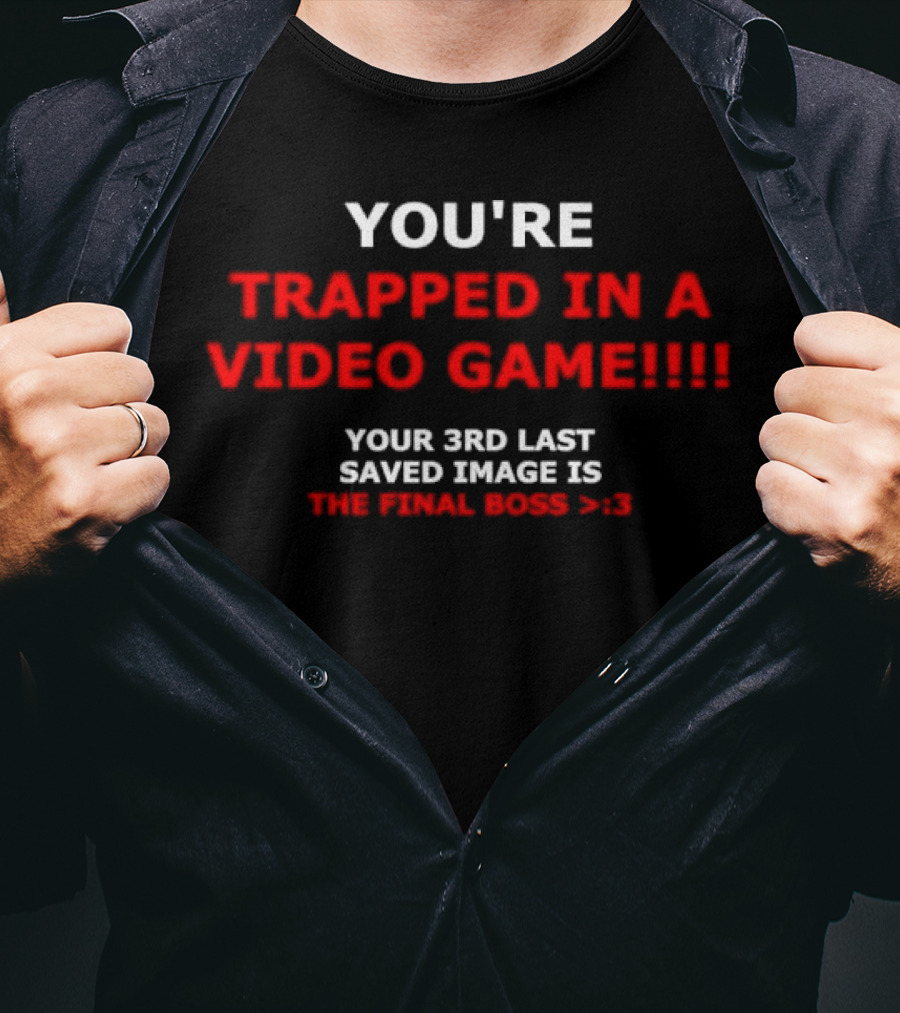 You’re Trapped IN A Video Game Your 3Rd Last Saved Image Is The Final Boss >:) T-Shirt