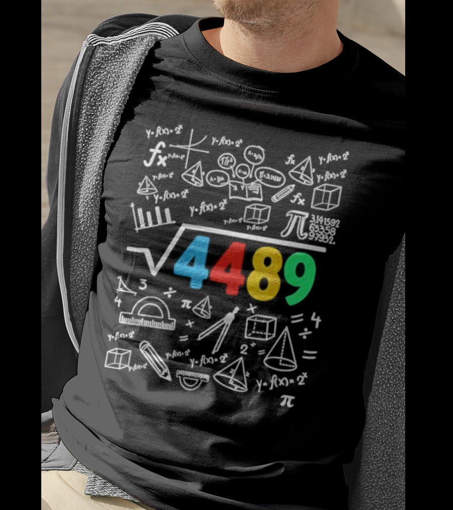 Square Root 4489 Chalkboard Math 67 Math Teacher Slang T-Shirt