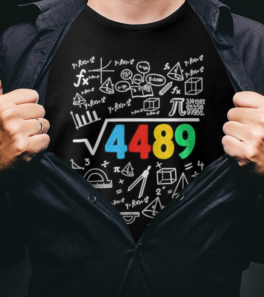 Square Root 4489 Chalkboard Math 67 Math Teacher Slang T-Shirt