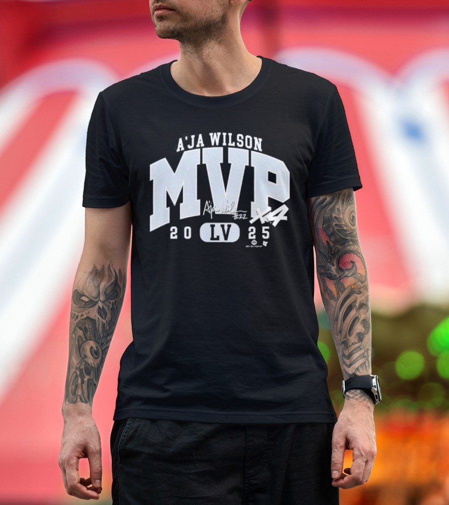 A'ja Wilson MVP 2025 LV Basketball Signature T-Shirt