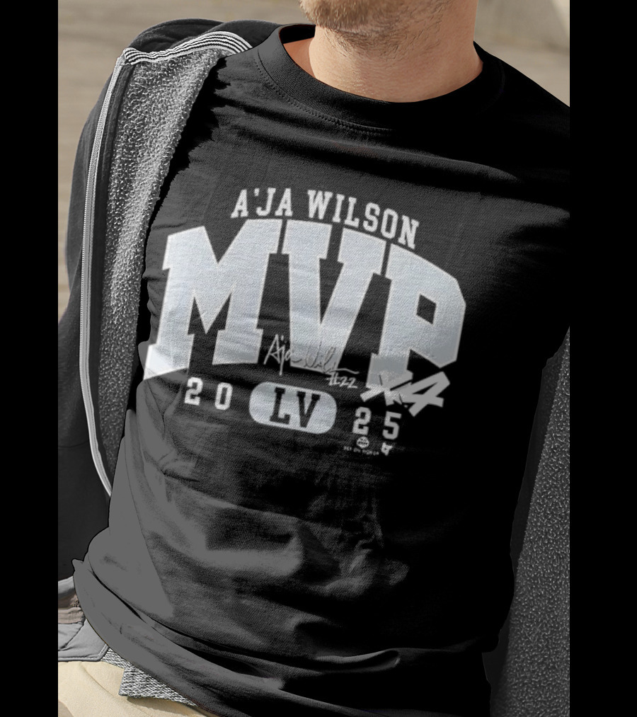A'ja Wilson MVP 2025 LV Basketball Signature T-Shirt