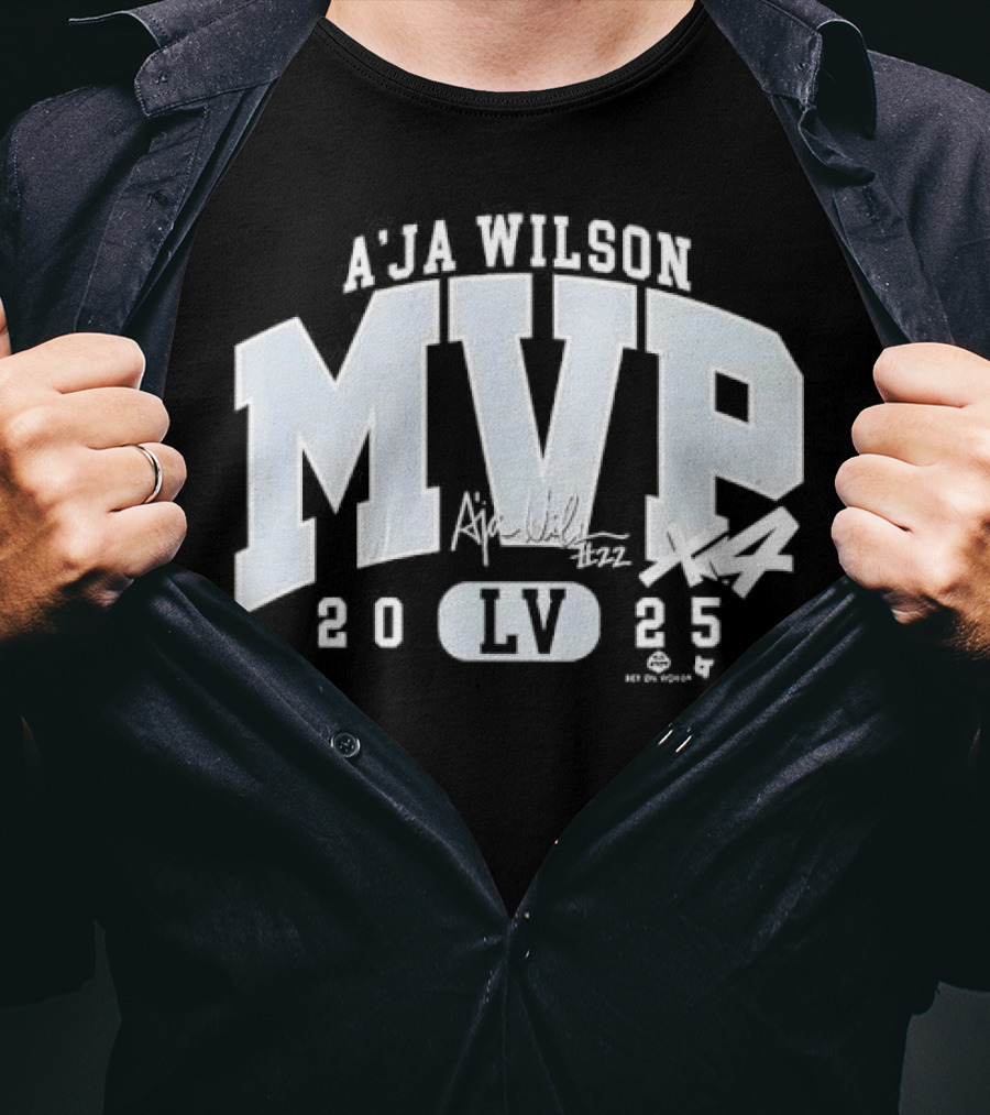 A'ja Wilson MVP 2025 LV Basketball Signature T-Shirt