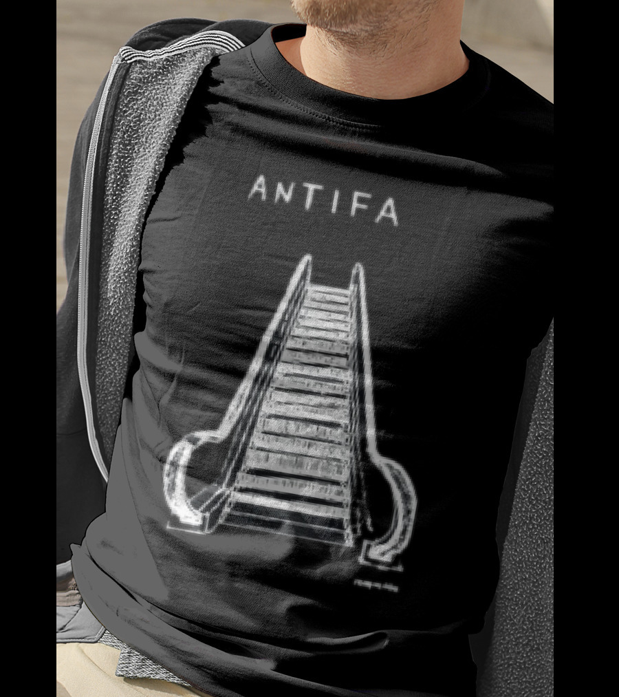 ANTIFA Escalator Stairs With Symbolic Message T-Shirt