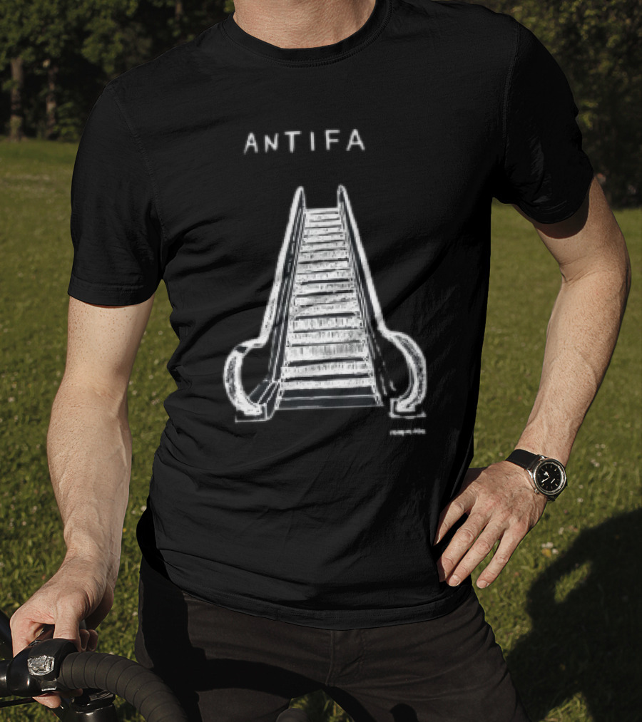 ANTIFA Escalator Stairs With Symbolic Message T-Shirt