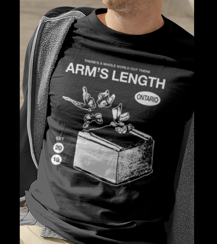 Arm's Length There's A Whole World Out There Butterfly Cube Art Set 1 T-Shirt