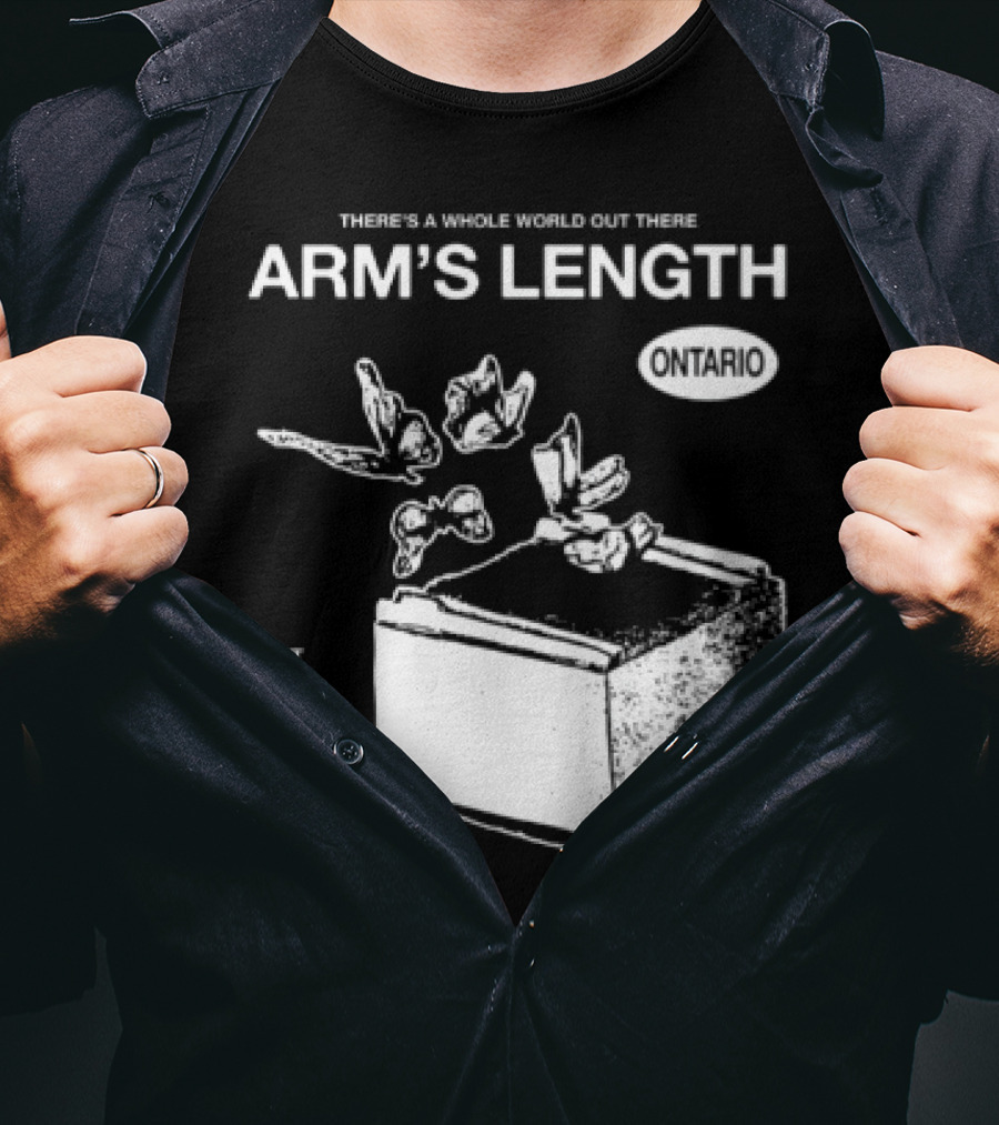 Arm's Length There's A Whole World Out There Butterfly Cube Art Set 1 T-Shirt