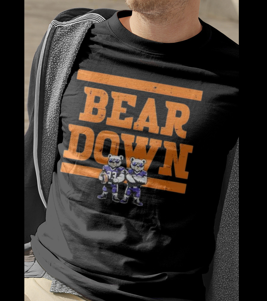 Bear Down Bears Football Blue And Orange Team Spirit T-Shirt