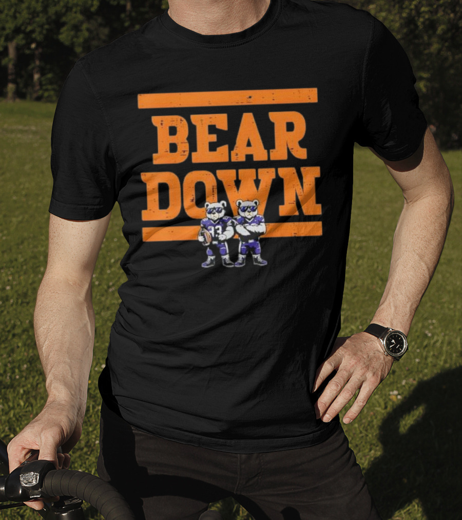 Bear Down Bears Football Blue And Orange Team Spirit T-Shirt