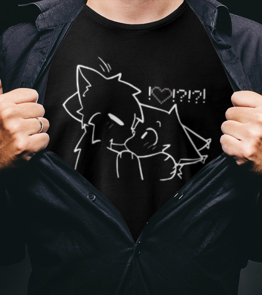 Boykisser Couple Cute Heart Doodle Art T-Shirt