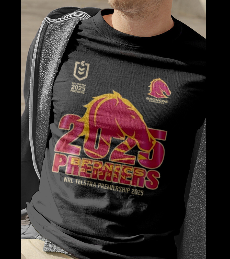 2025 Brisbane Broncos NRL Telstra Premiership Champions Premiers T-Shirt