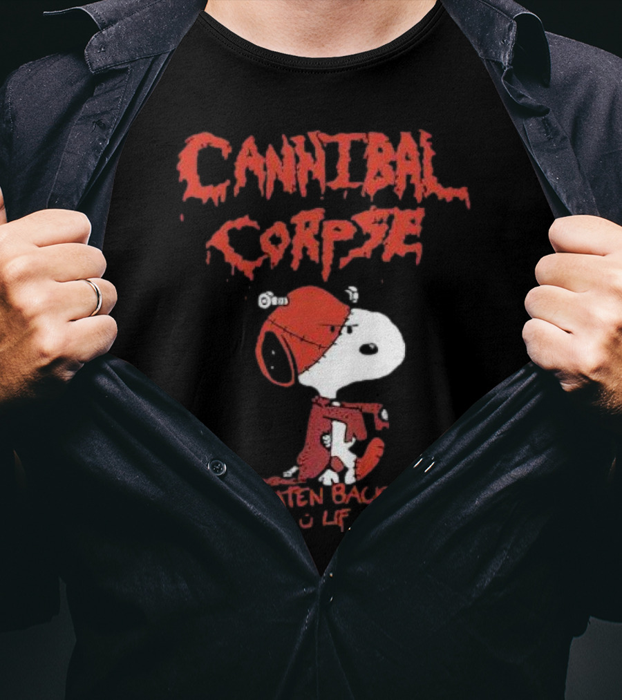 Cannibal Corpse Eaten Back To Life Snoopy Parody T-Shirt