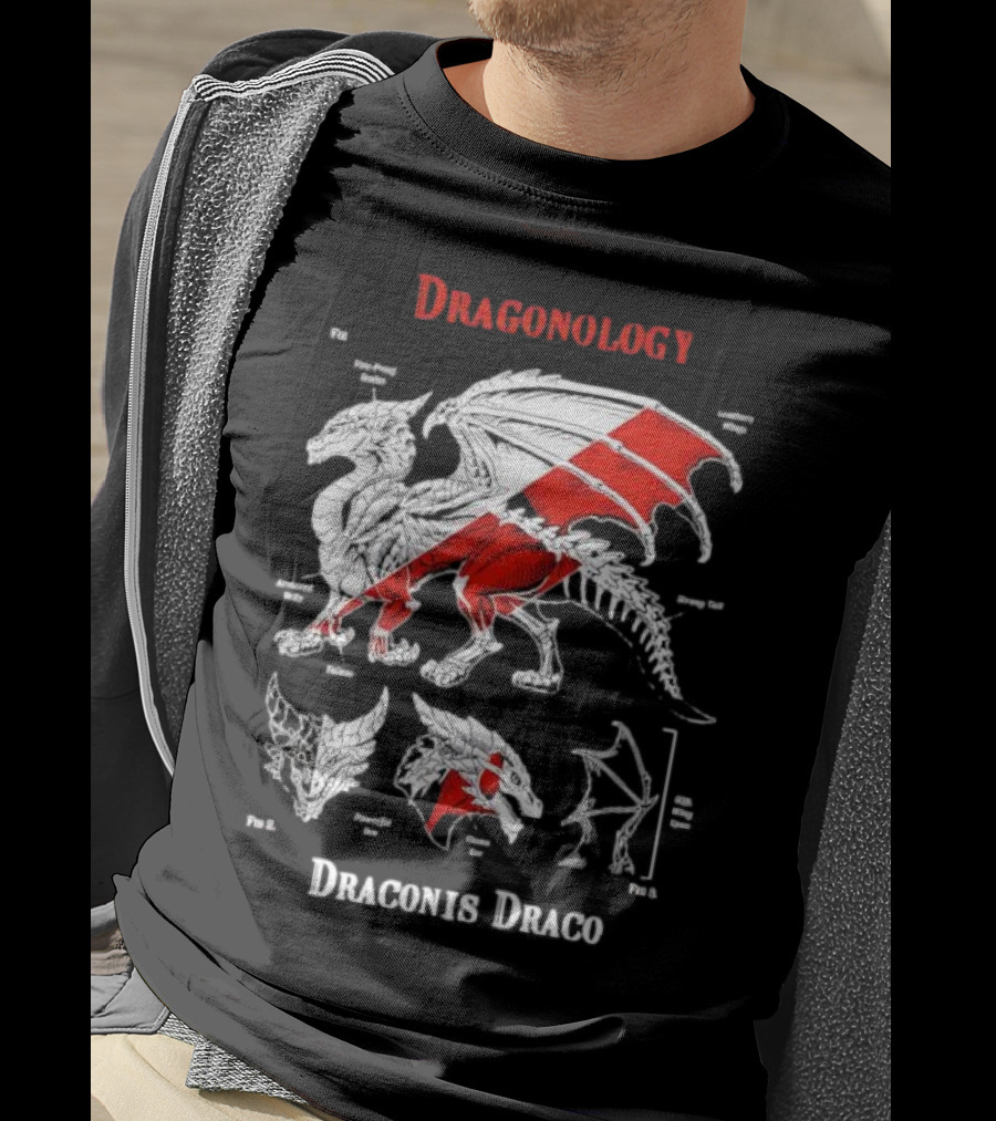 Dragonology Draconis Draco Anatomy Diagram Dragon Study T-Shirt