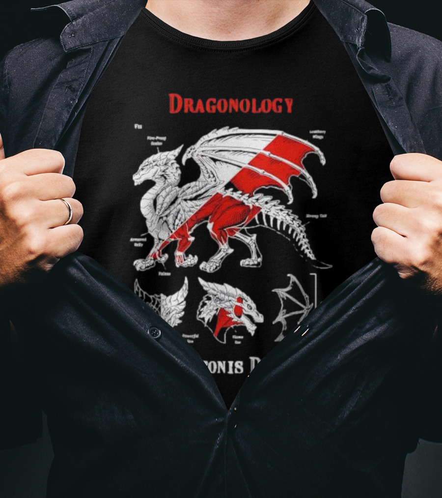 Dragonology Draconis Draco Anatomy Diagram Dragon Study T-Shirt