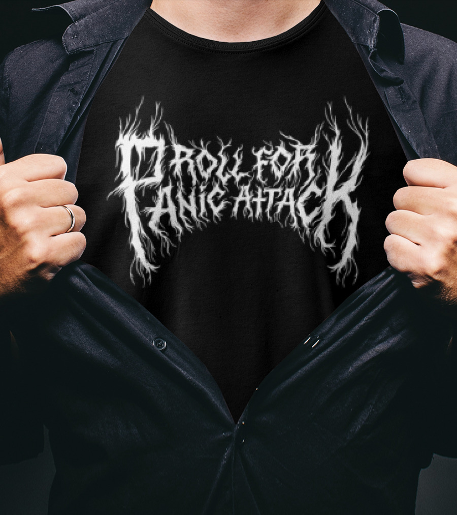 Dropout Panic Attack White Text On Black Background T-Shirt